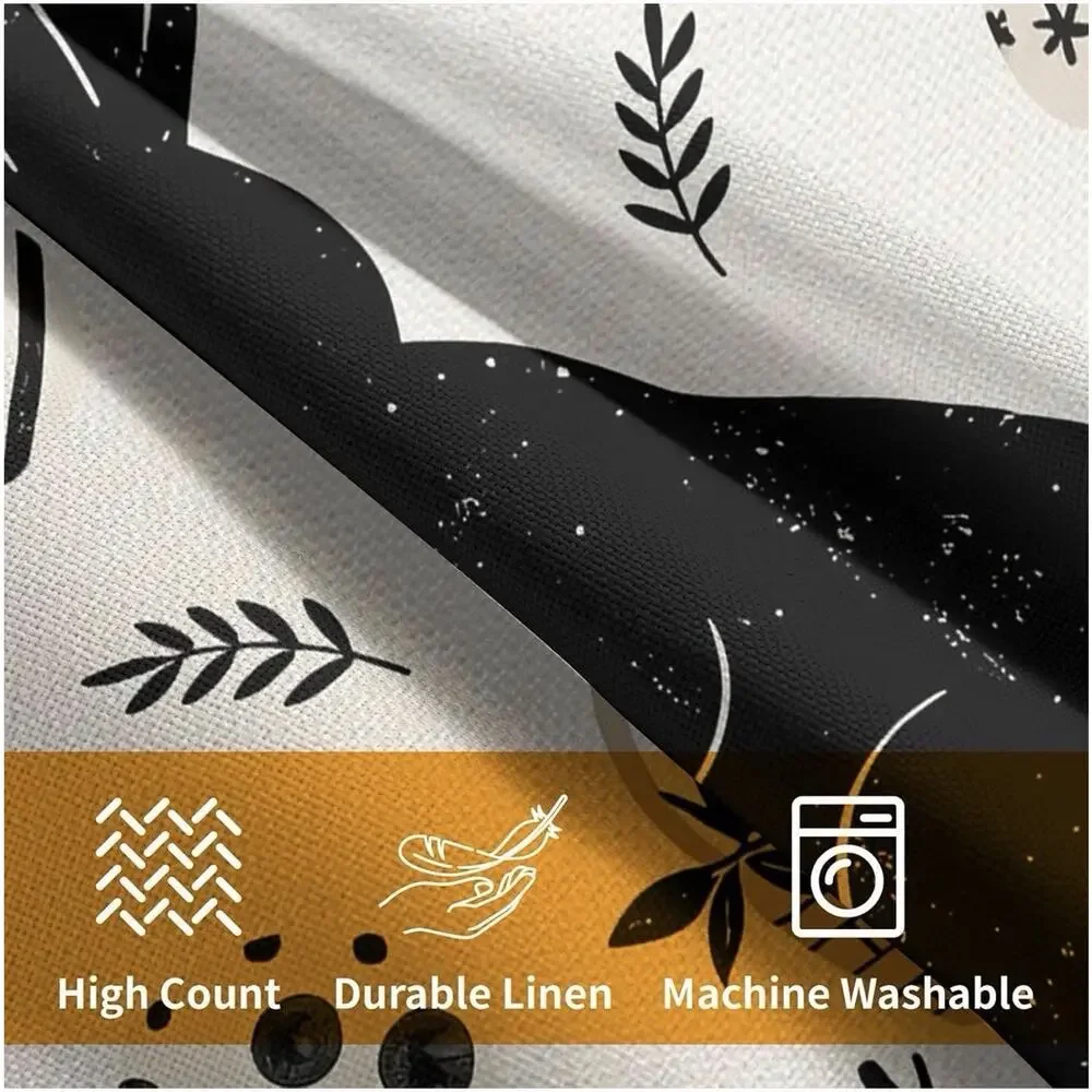 Happy Easter Bunny Pillow Covers 18X18 Inch Linen Black White 2 Pc